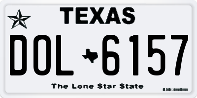 TX license plate DOL6157