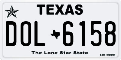 TX license plate DOL6158