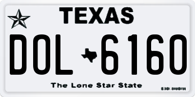 TX license plate DOL6160