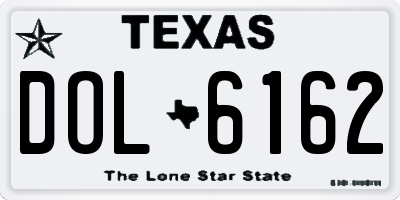 TX license plate DOL6162