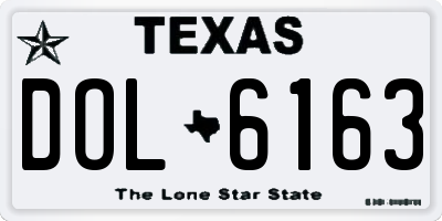 TX license plate DOL6163