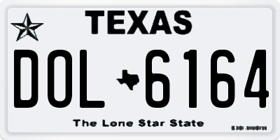 TX license plate DOL6164