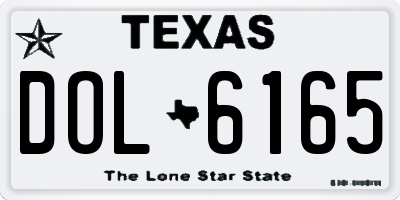 TX license plate DOL6165