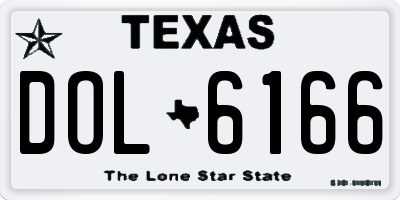 TX license plate DOL6166