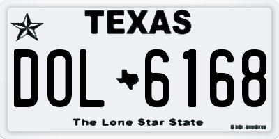 TX license plate DOL6168