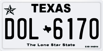 TX license plate DOL6170
