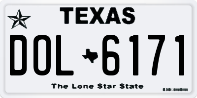 TX license plate DOL6171