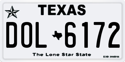 TX license plate DOL6172