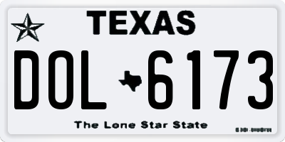 TX license plate DOL6173