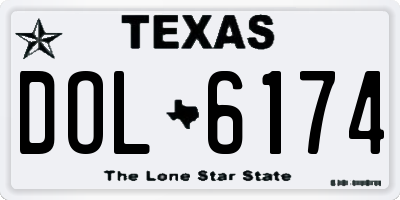 TX license plate DOL6174