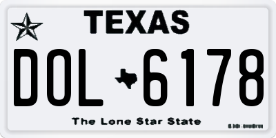 TX license plate DOL6178