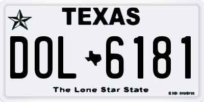 TX license plate DOL6181