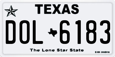 TX license plate DOL6183