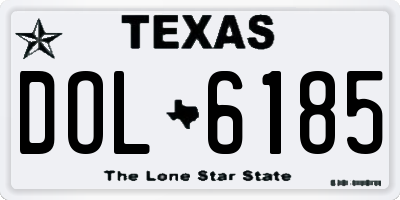 TX license plate DOL6185