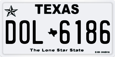 TX license plate DOL6186
