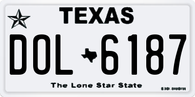 TX license plate DOL6187