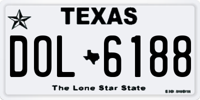 TX license plate DOL6188