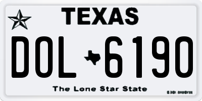 TX license plate DOL6190