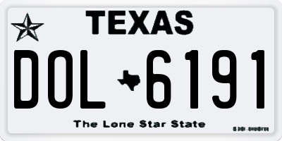 TX license plate DOL6191