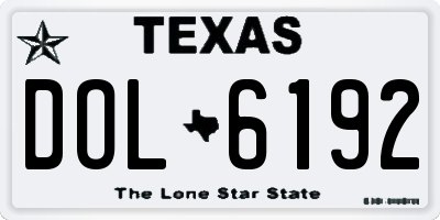 TX license plate DOL6192