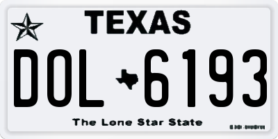 TX license plate DOL6193