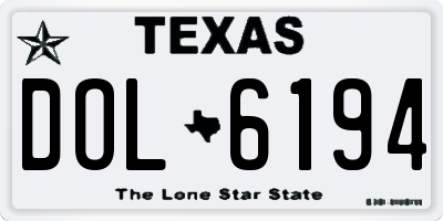 TX license plate DOL6194