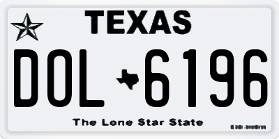 TX license plate DOL6196