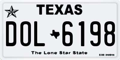 TX license plate DOL6198