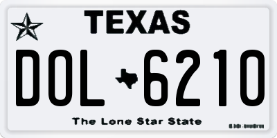 TX license plate DOL6210