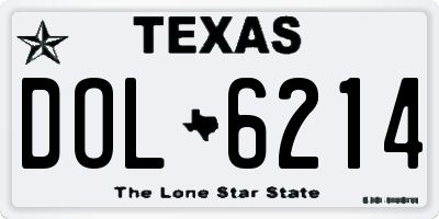 TX license plate DOL6214