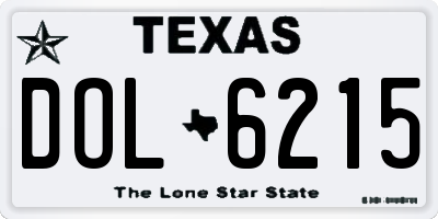 TX license plate DOL6215