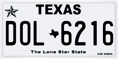 TX license plate DOL6216