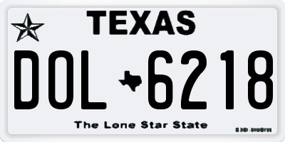 TX license plate DOL6218