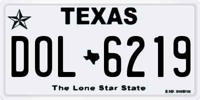 TX license plate DOL6219