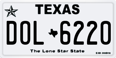 TX license plate DOL6220