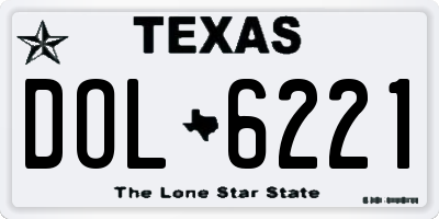 TX license plate DOL6221