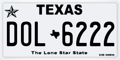 TX license plate DOL6222