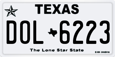 TX license plate DOL6223