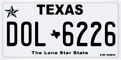 TX license plate DOL6226