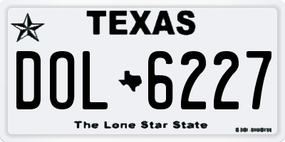 TX license plate DOL6227