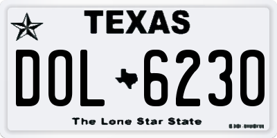 TX license plate DOL6230