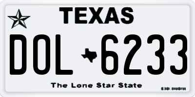 TX license plate DOL6233
