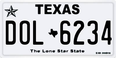 TX license plate DOL6234