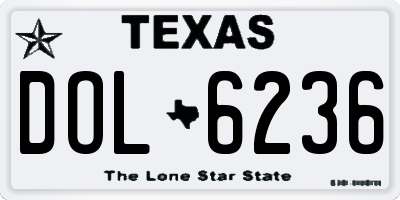 TX license plate DOL6236