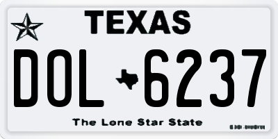 TX license plate DOL6237