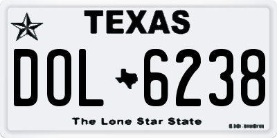TX license plate DOL6238