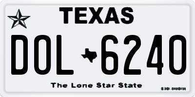 TX license plate DOL6240