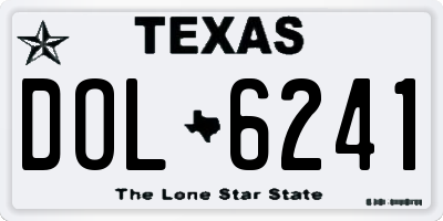 TX license plate DOL6241