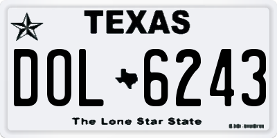 TX license plate DOL6243