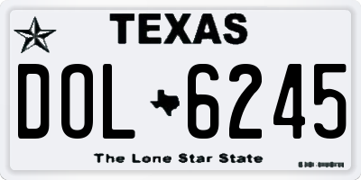 TX license plate DOL6245
